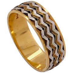 14 Karat Two-Tone Band Ring or Wedding Band