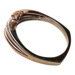 14 Karat Two-Tone Bypass Ring .25 carat Diamonds Euroshank