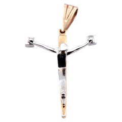 14 Karat Two-Tone Cross/Crucifix Pendant