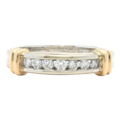 Anillo de Diamantes en Dos Tonos de 14 Kilates