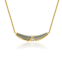 14 Karat Two Tone Diamond Chevron Necklace