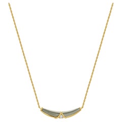 14 Karat Two Tone Diamond Chevron Necklace