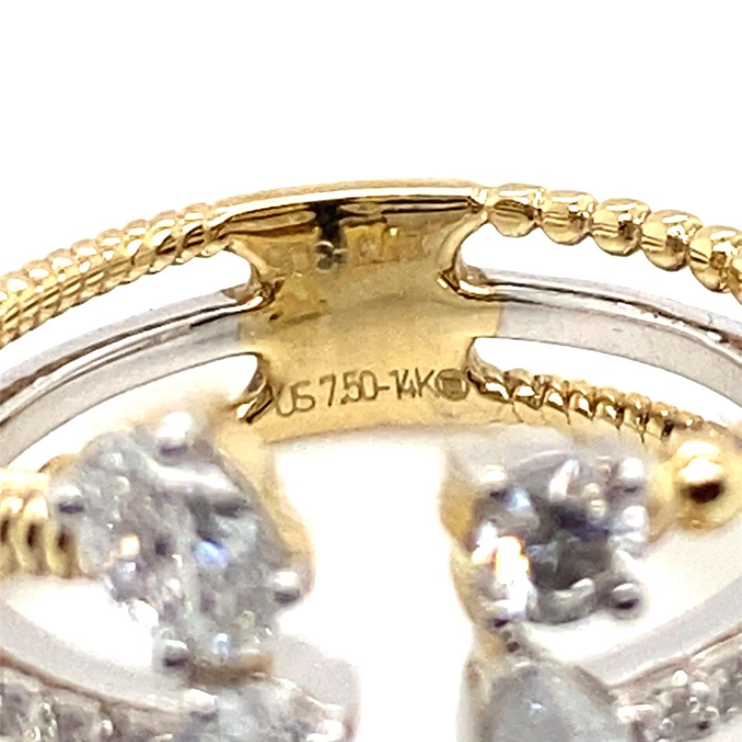 14 Karat zweifarbiger Diamant-Mode-Ring im Zustand „Neu“ im Angebot in Bossier City, LA