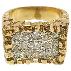 14 Karat Two-Tone Diamond Nugget Ring