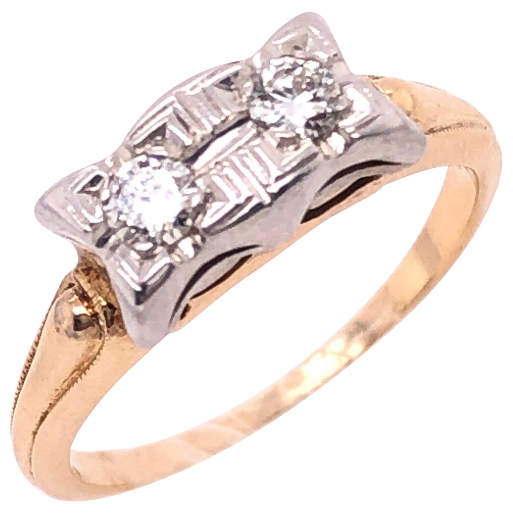 14 Karat Two-Tone Fashion Diamond Ring Engagement For Sale