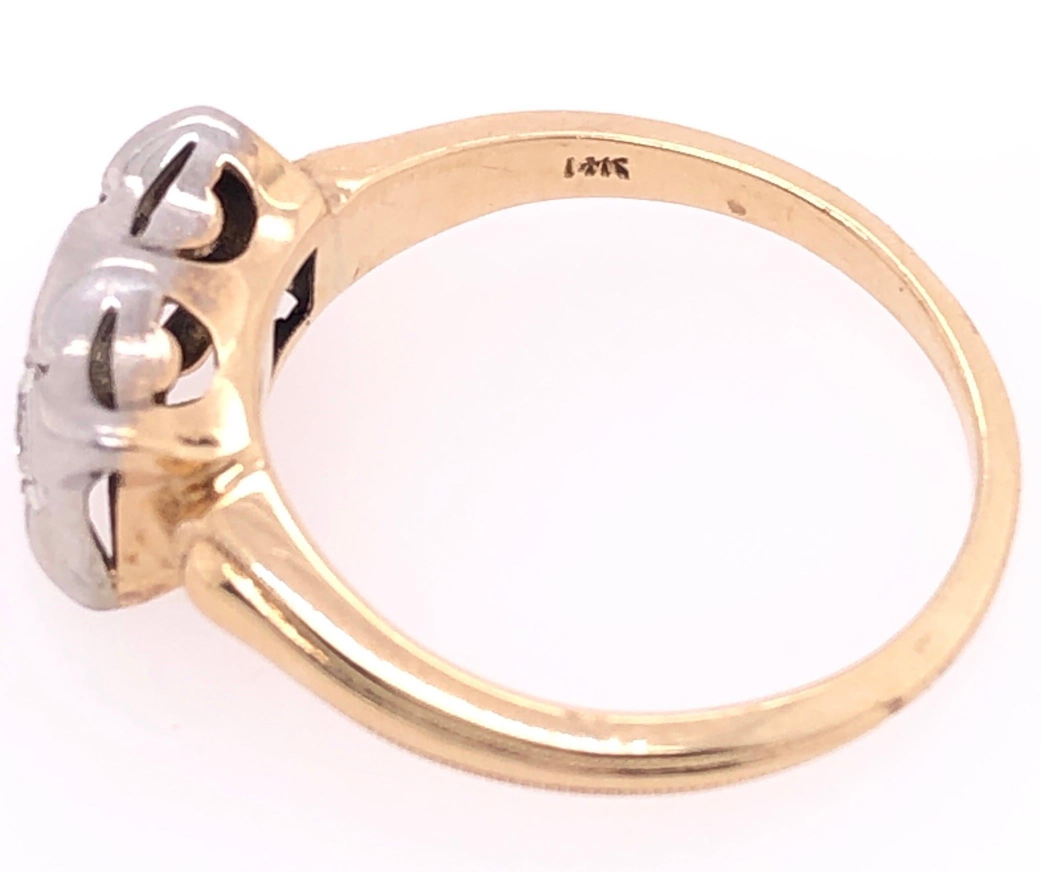 Women's or Men's 14 Karat Two-Tone Fashion Diamond Ring Engagement For Sale