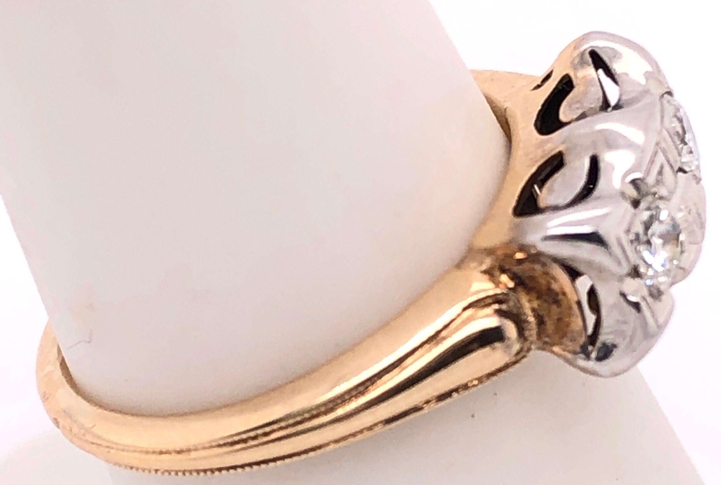 14 Karat Two-Tone Fashion Diamond Ring Engagement For Sale 1