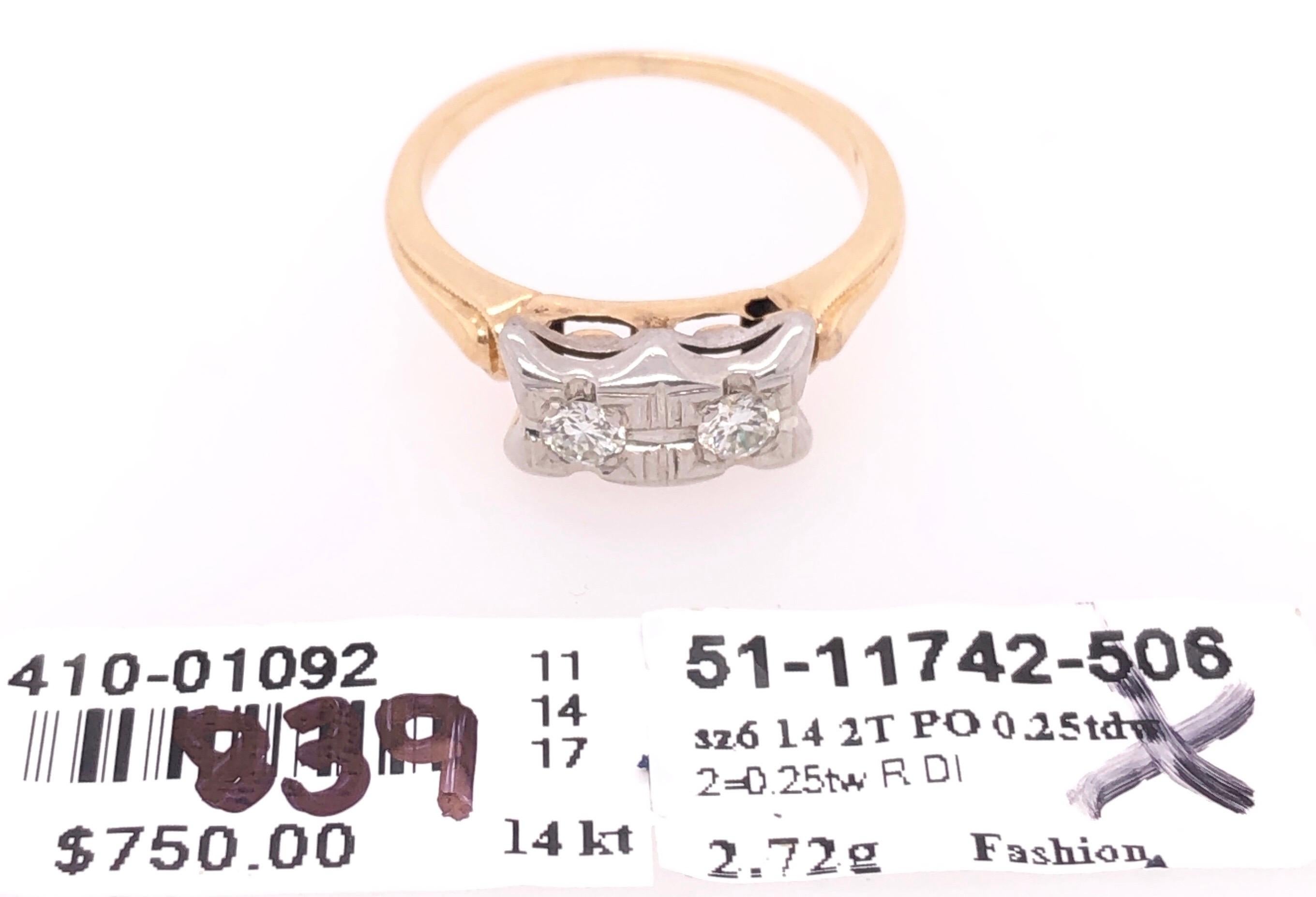 14 Karat Two-Tone Fashion Diamond Ring Engagement For Sale 3