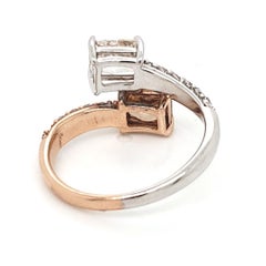 14 Karat Two-Tone Gold 2.50 Carat Fancy-cut Natural Diamond Ring (Size 6)