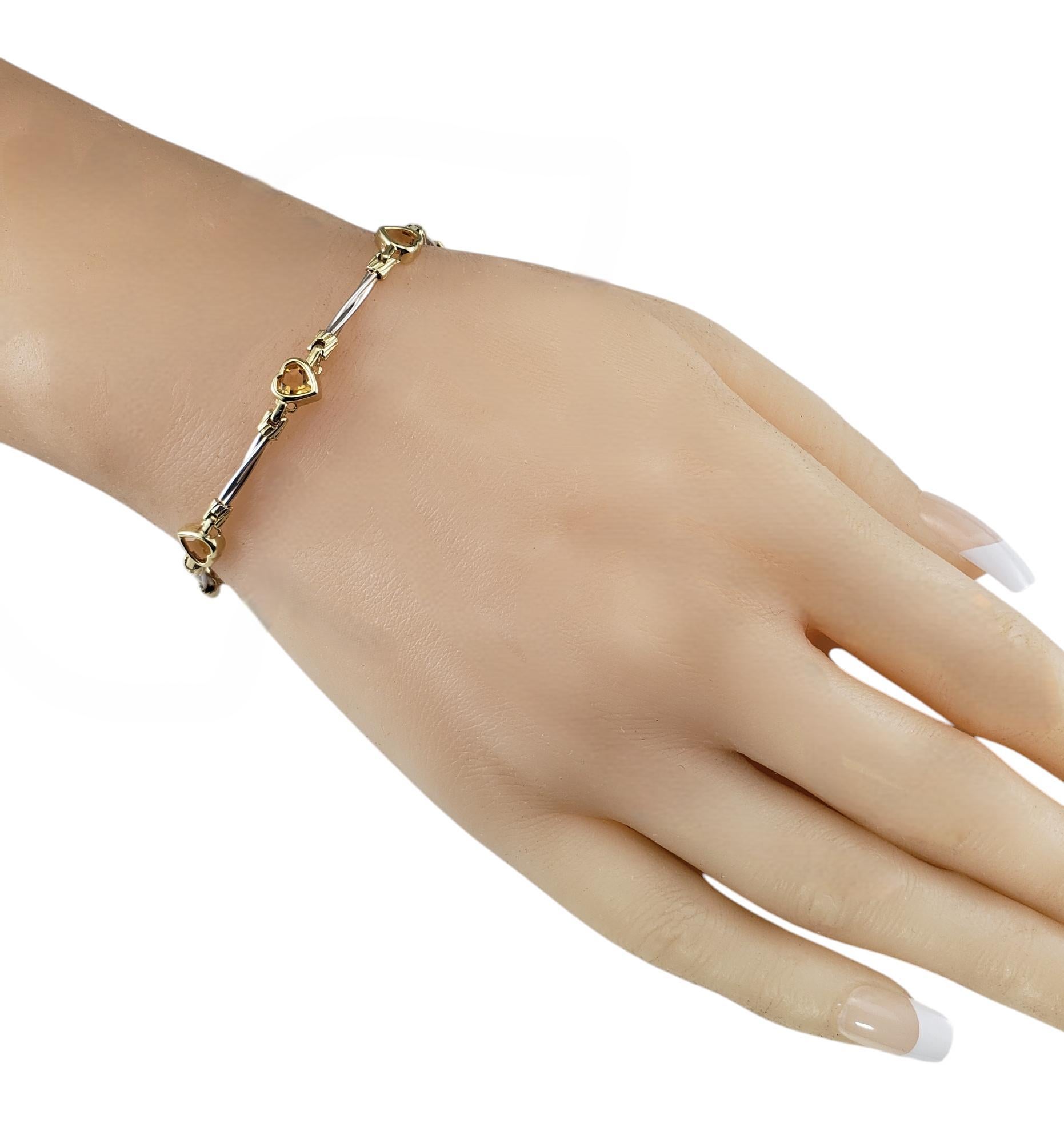 14 Karat Two-Tone Gold and Citrine Heart Bracelet #19898 im Angebot 2