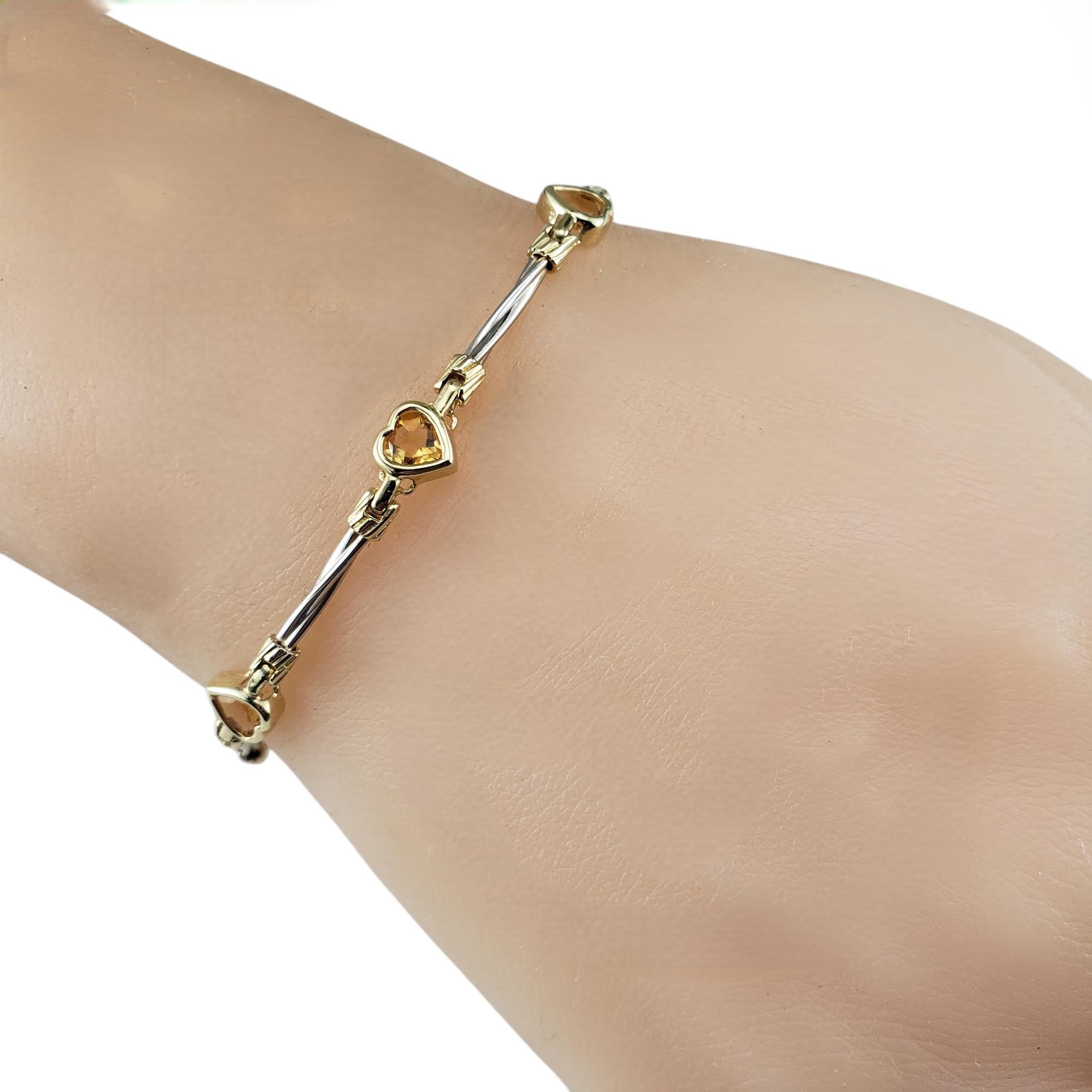 14 Karat Two-Tone Gold and Citrine Heart Bracelet #19898 im Angebot 3