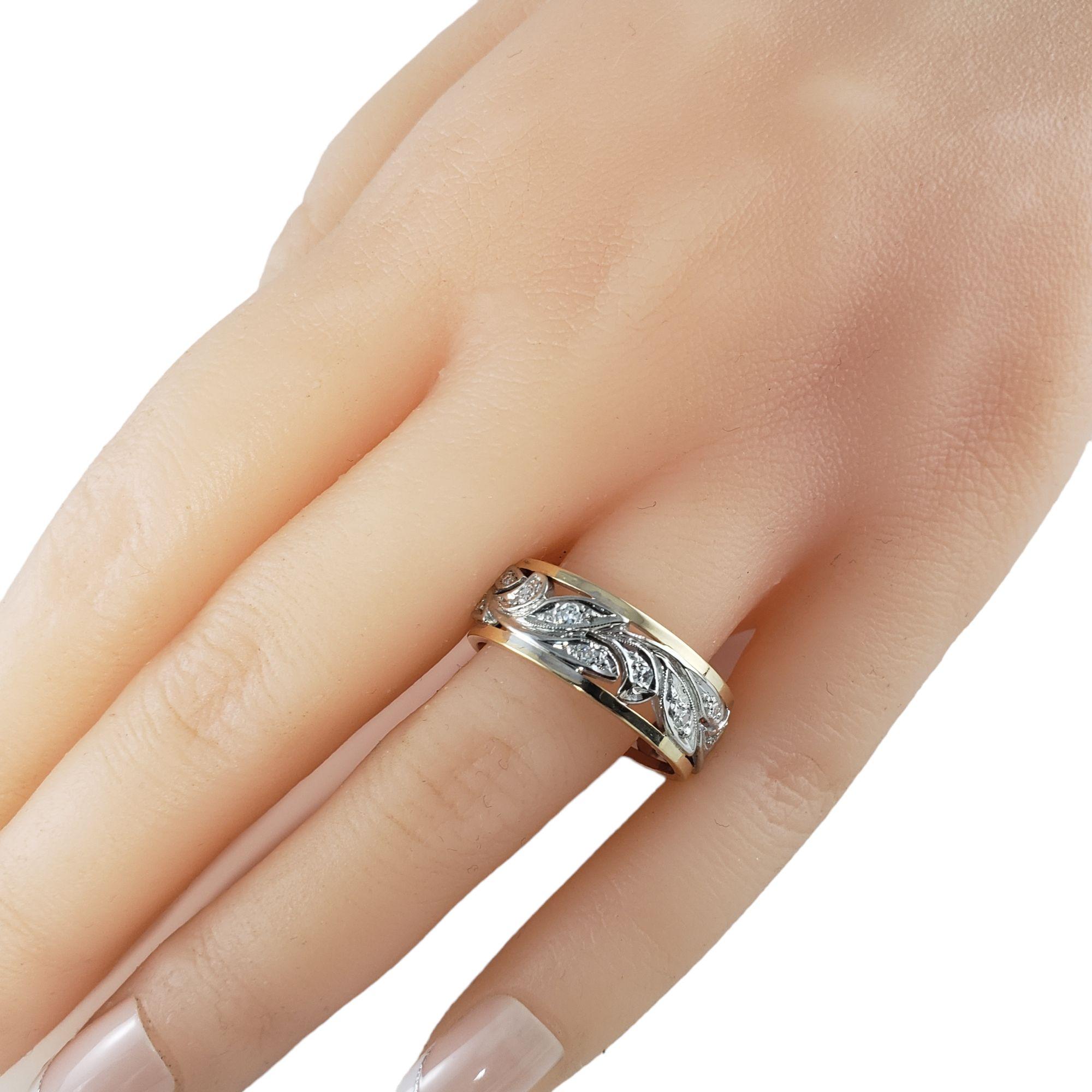 14 Karat Two Tone Gold and Diamond Band Ring 1