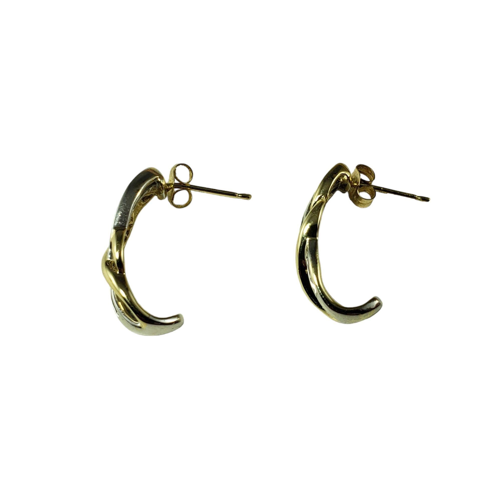 14 Karat zweifarbige Gold- und Diamant-Ohrringe #14932 im Zustand „Gut“ im Angebot in Washington Depot, CT