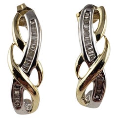 14 Karat Two Tone Gold and Diamond Earrings #14932