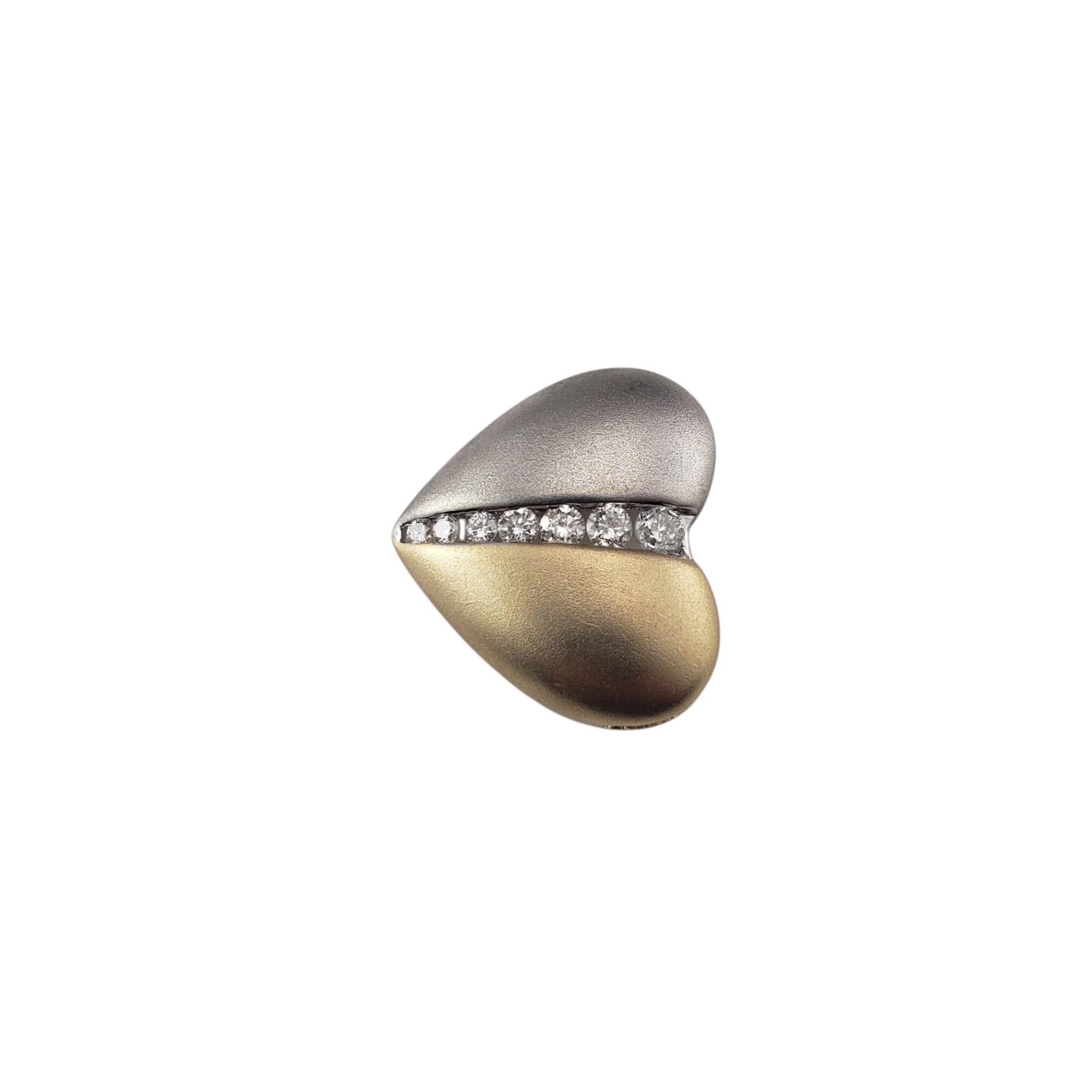 Taglio brillante Ciondolo a cuore in oro 14 carati bicolore e diamanti #21398 in vendita