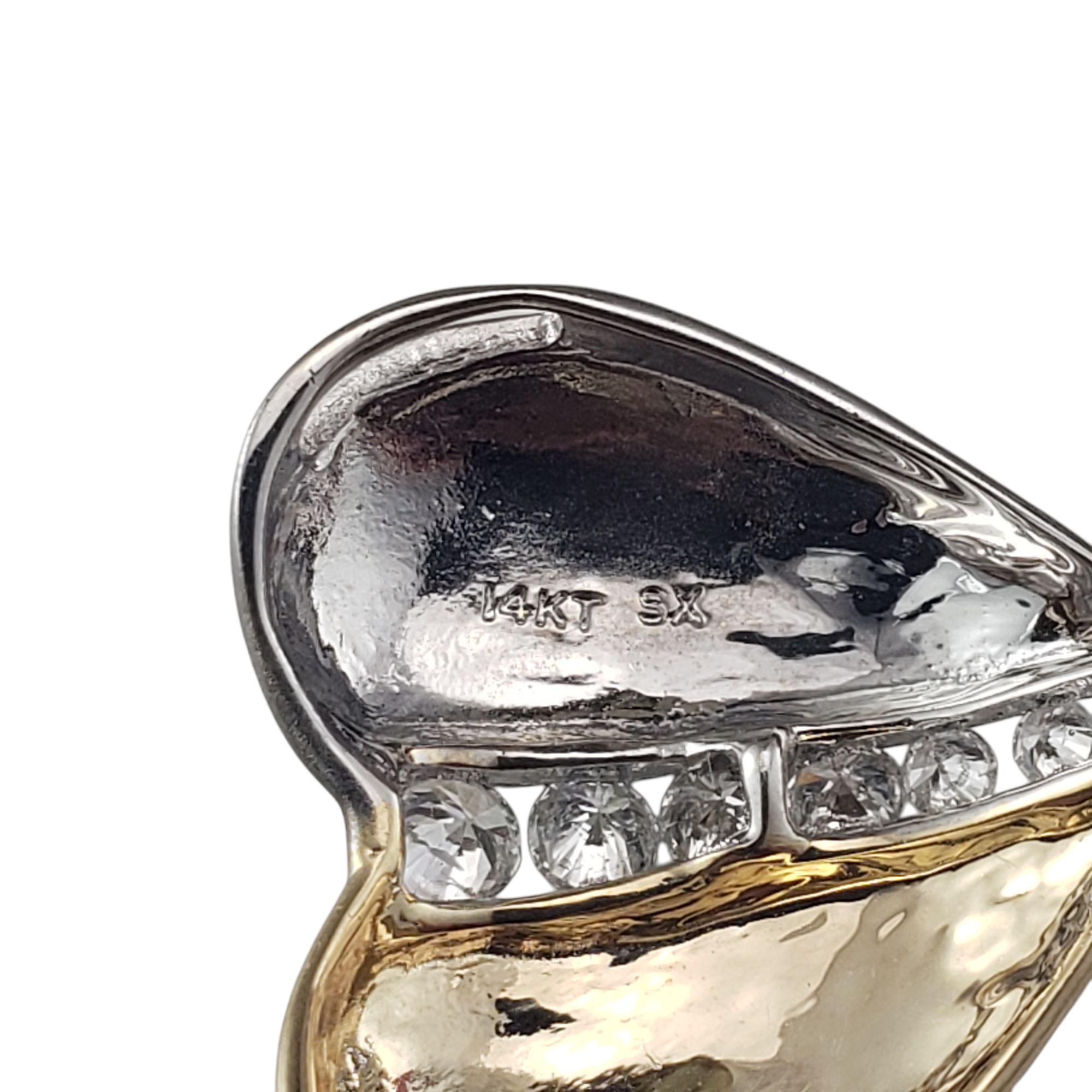 Ciondolo a cuore in oro 14 carati bicolore e diamanti #21398 In condizioni buone in vendita a Washington Depot, CT