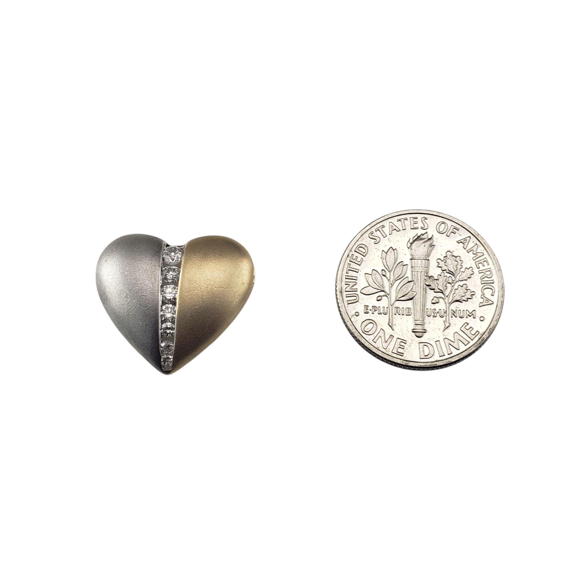 Donna Ciondolo a cuore in oro 14 carati bicolore e diamanti #21398 in vendita