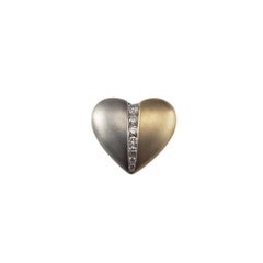 14 Karat Two-Tone Gold and Diamond Heart Pendant #21398