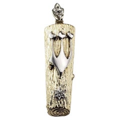 14 Karat Two-Tone Gold and Diamond Mezuzah Pendant #21872