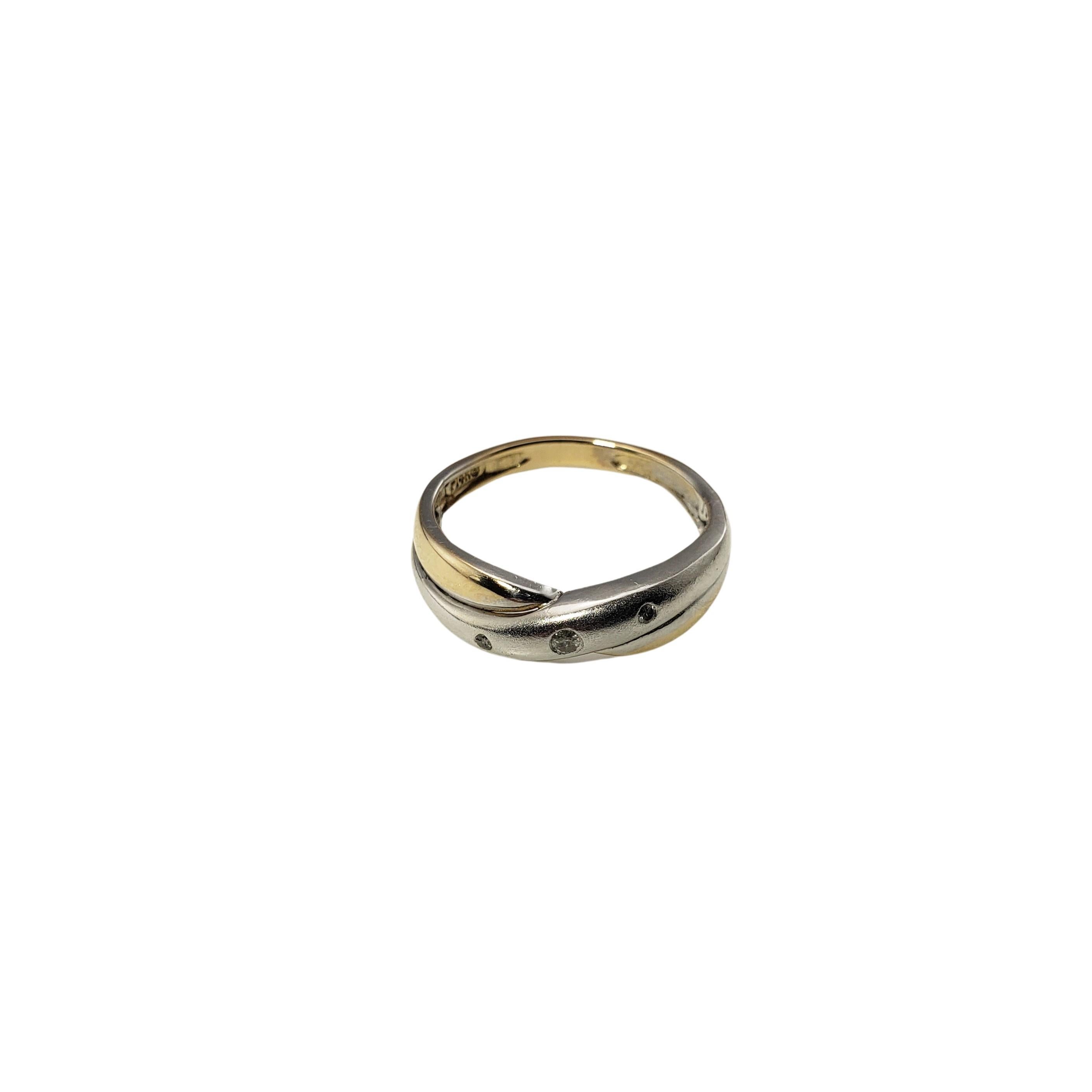 14 Karat Two Tone Gold and Diamond Ring For Sale 1