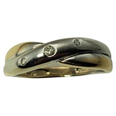 Vintage 14 Karat Two Tone Gold and Diamond Ring
