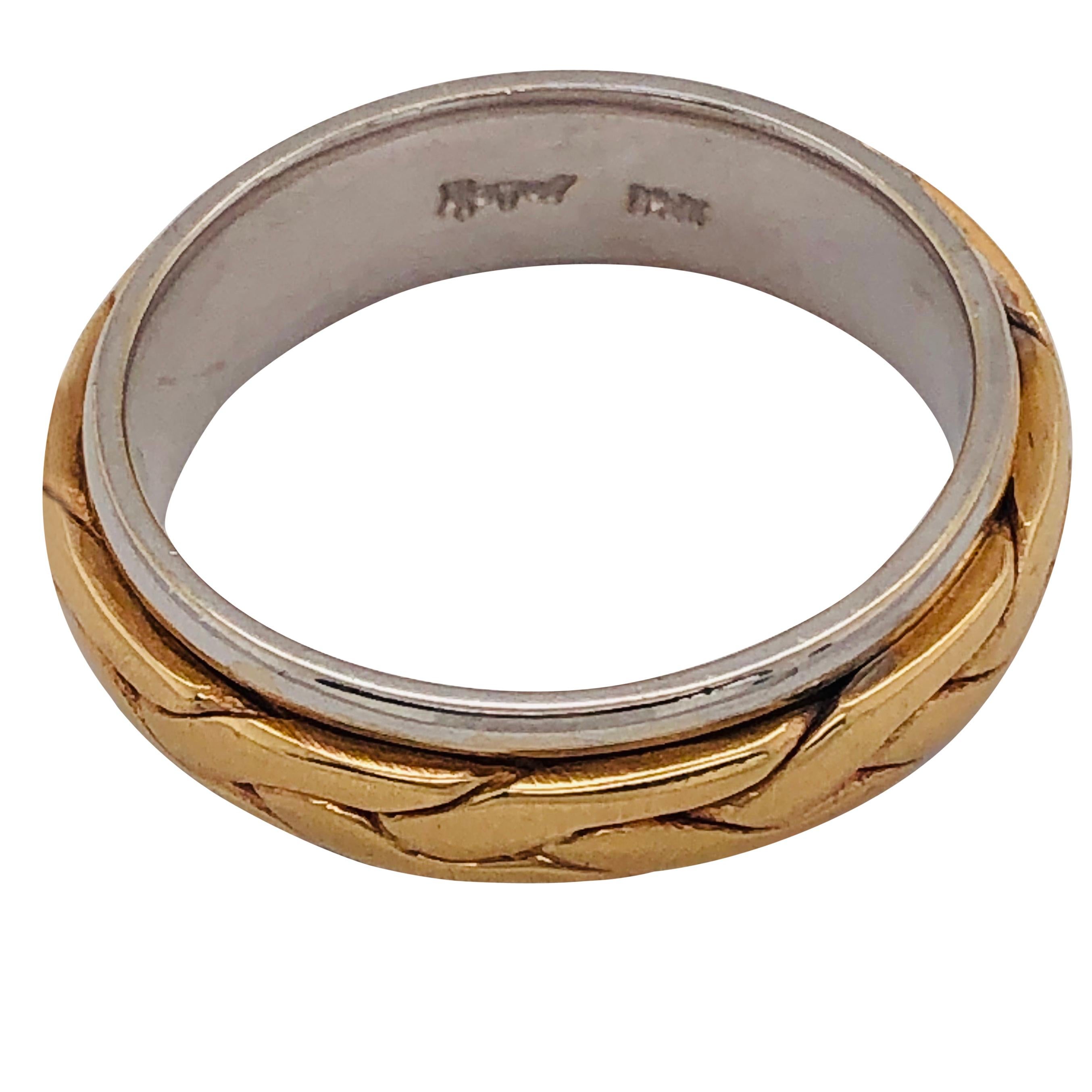 14 Karat Two-Tone Gold Braid Styled Band or Wedding Ring For Sale