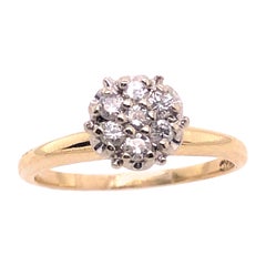 14 Karat Two-Tone Gold Contemporary Diamond Cluster Engagement Ring 0.40 TDW