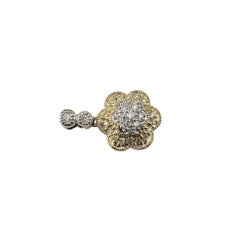 14 Karat Two-Tone Gold Diamond Flower Pendant #21392