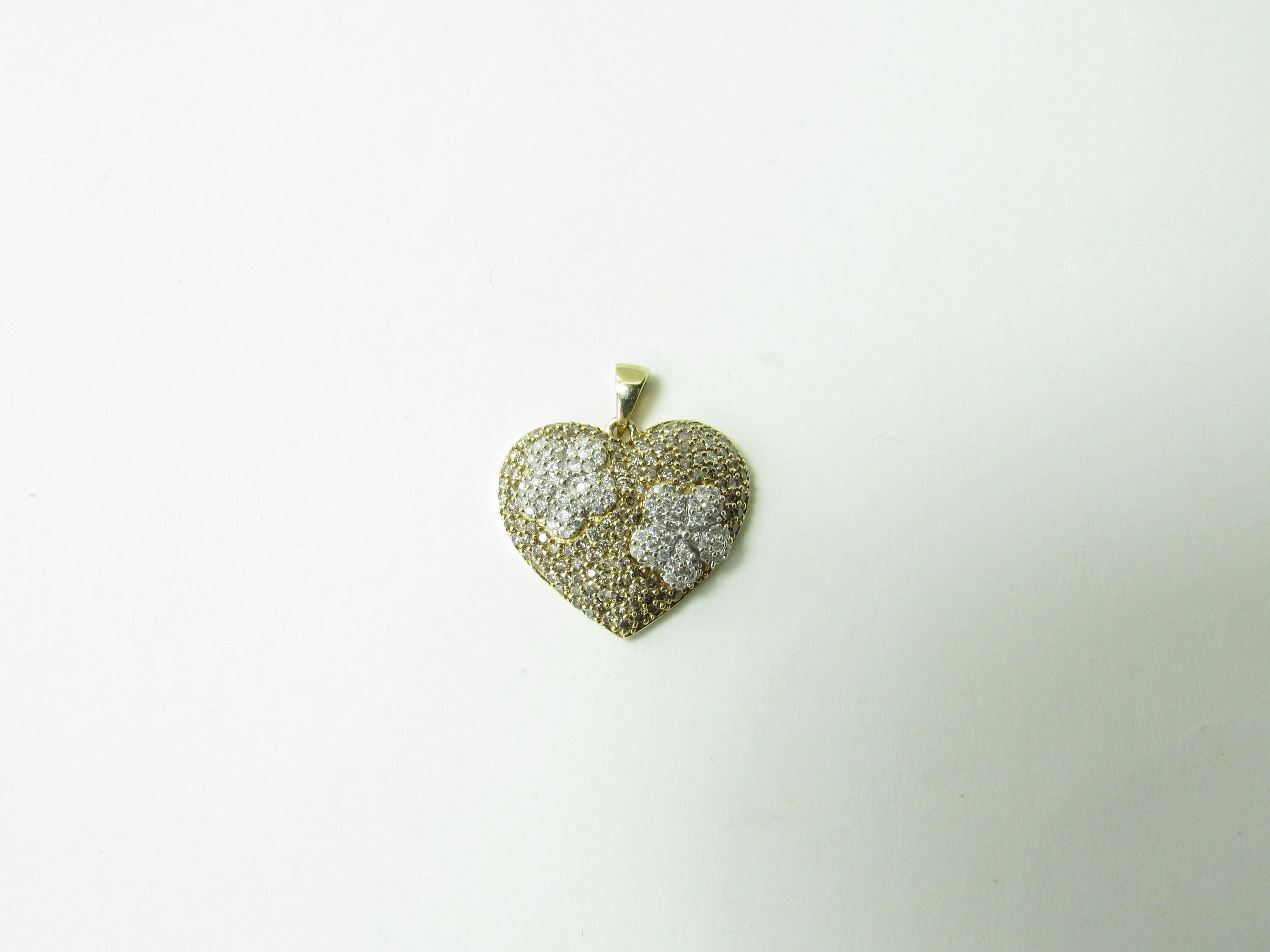 14 Karat Two-Tone Gold Diamond Heart Pendant 1