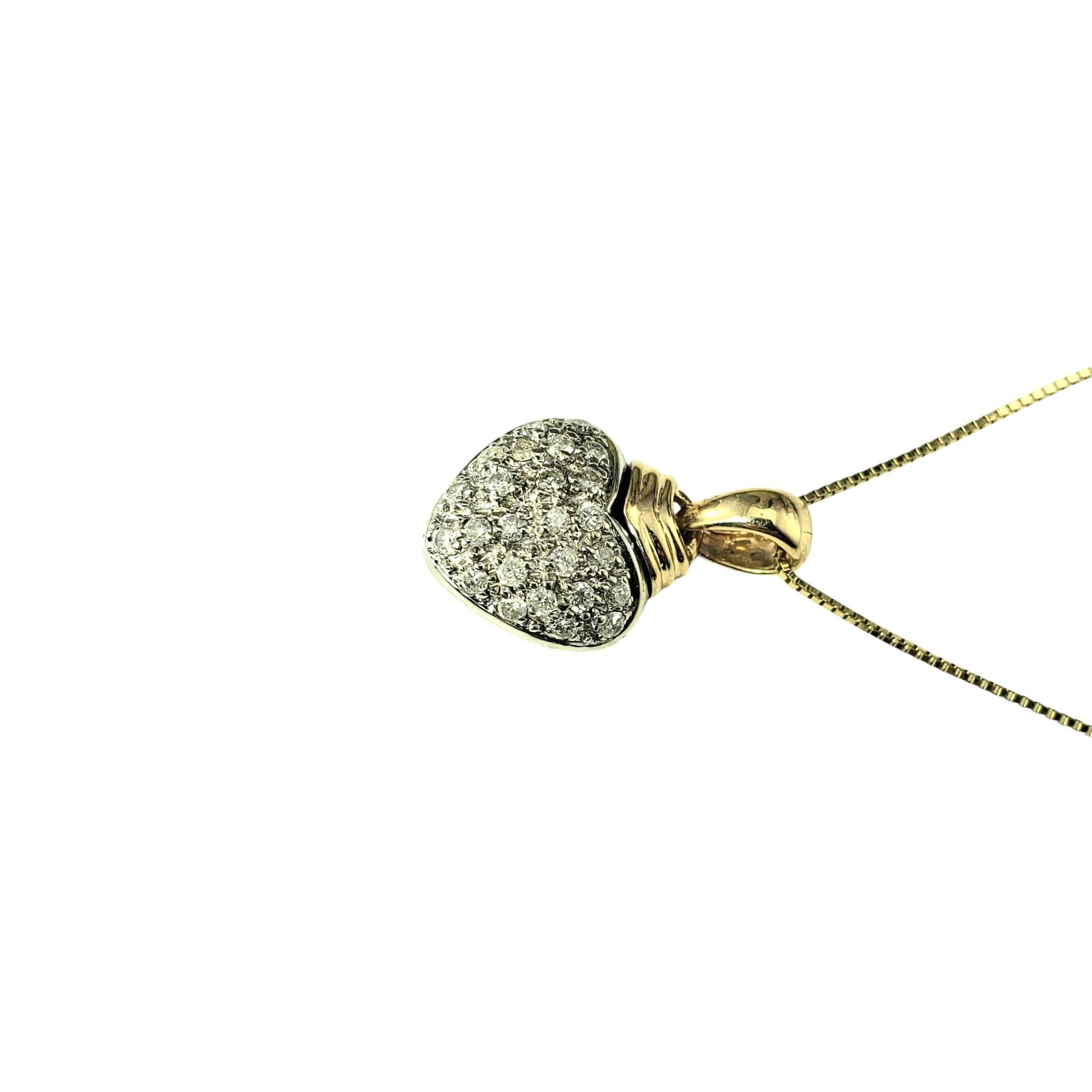 Contemporain Collier pendentif cœur en or bicolore 14 carats et diamants n° 20598 en vente