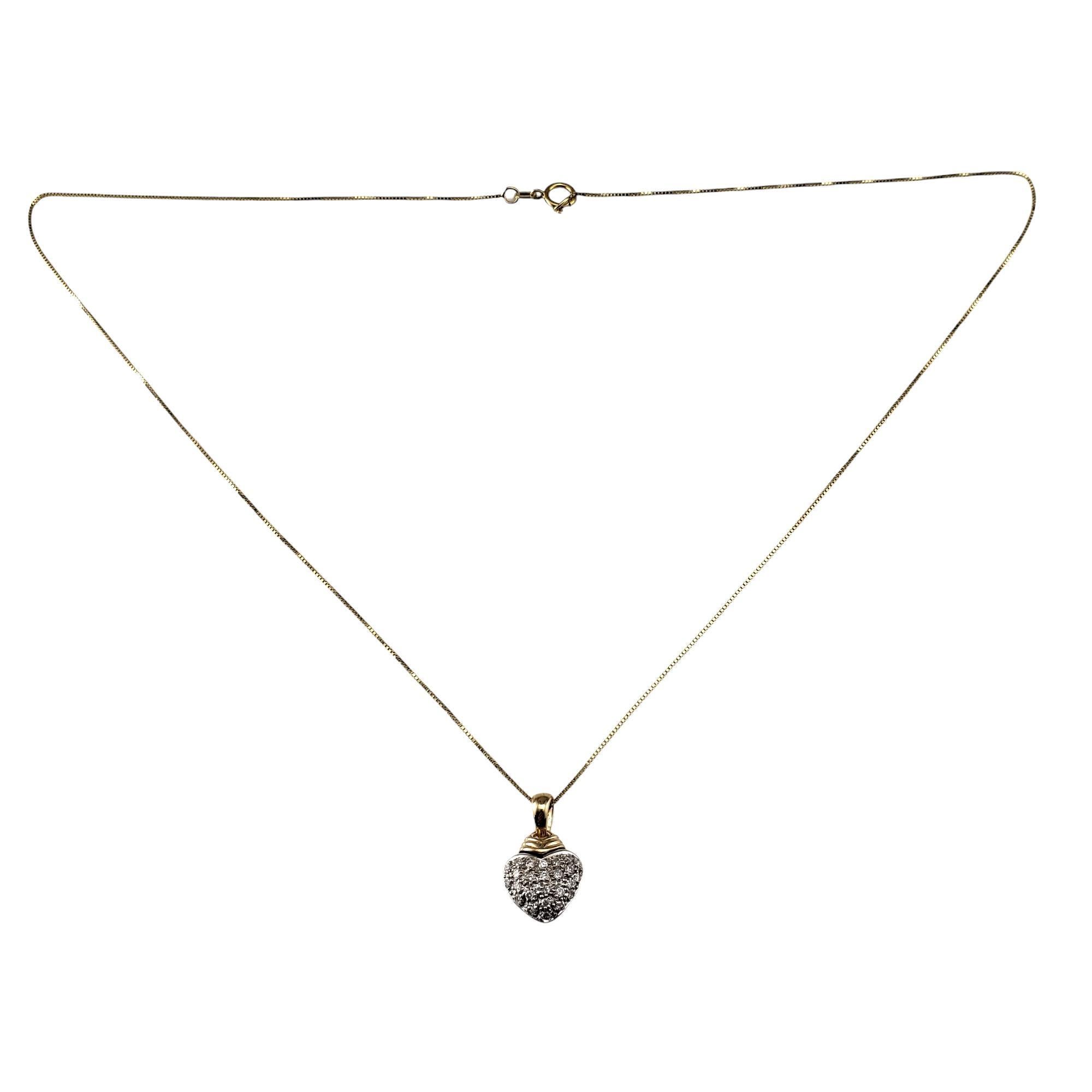 Taille brillant Collier pendentif cœur en or bicolore 14 carats et diamants n° 20598 en vente