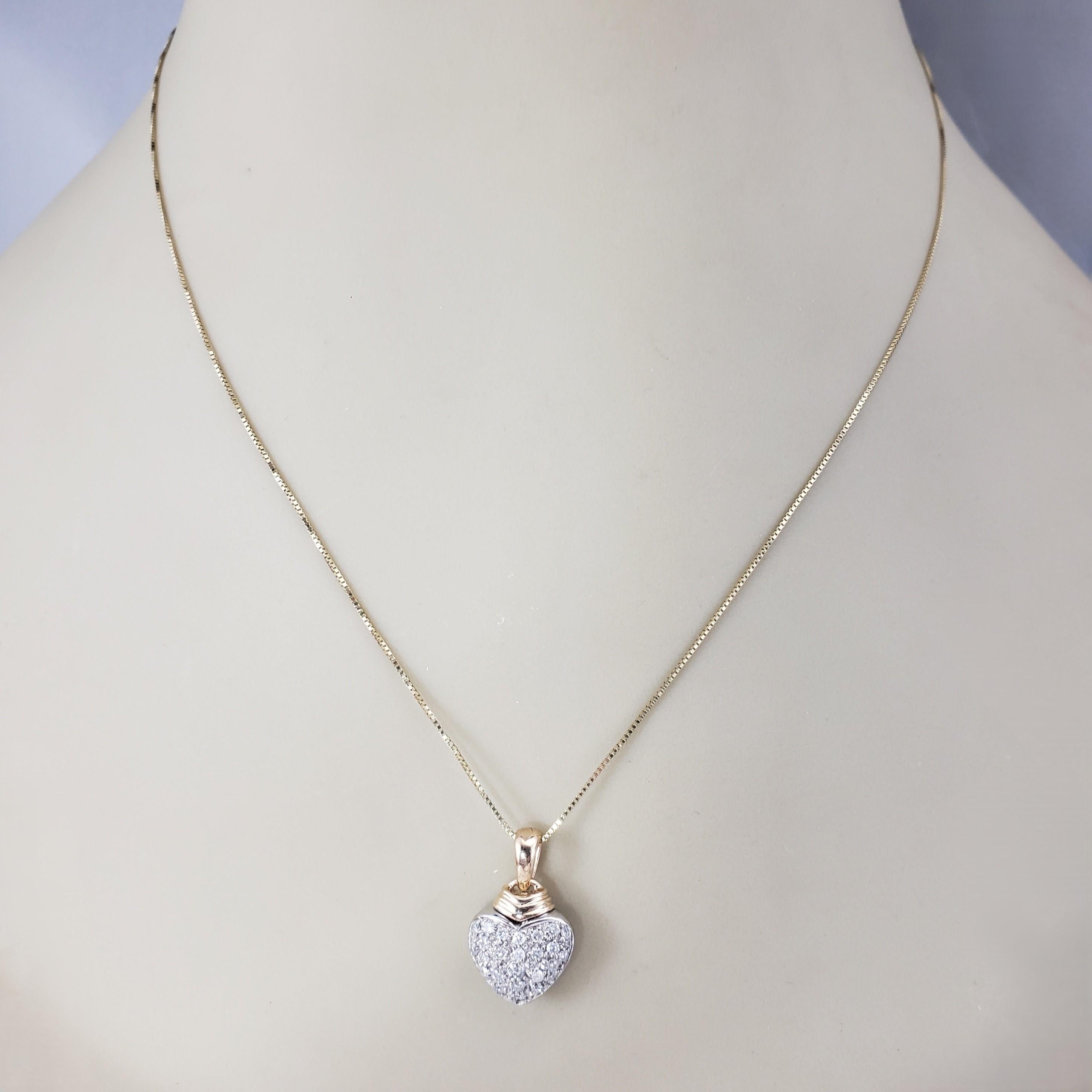 Collier pendentif cœur en or bicolore 14 carats et diamants n° 20598 en vente 1