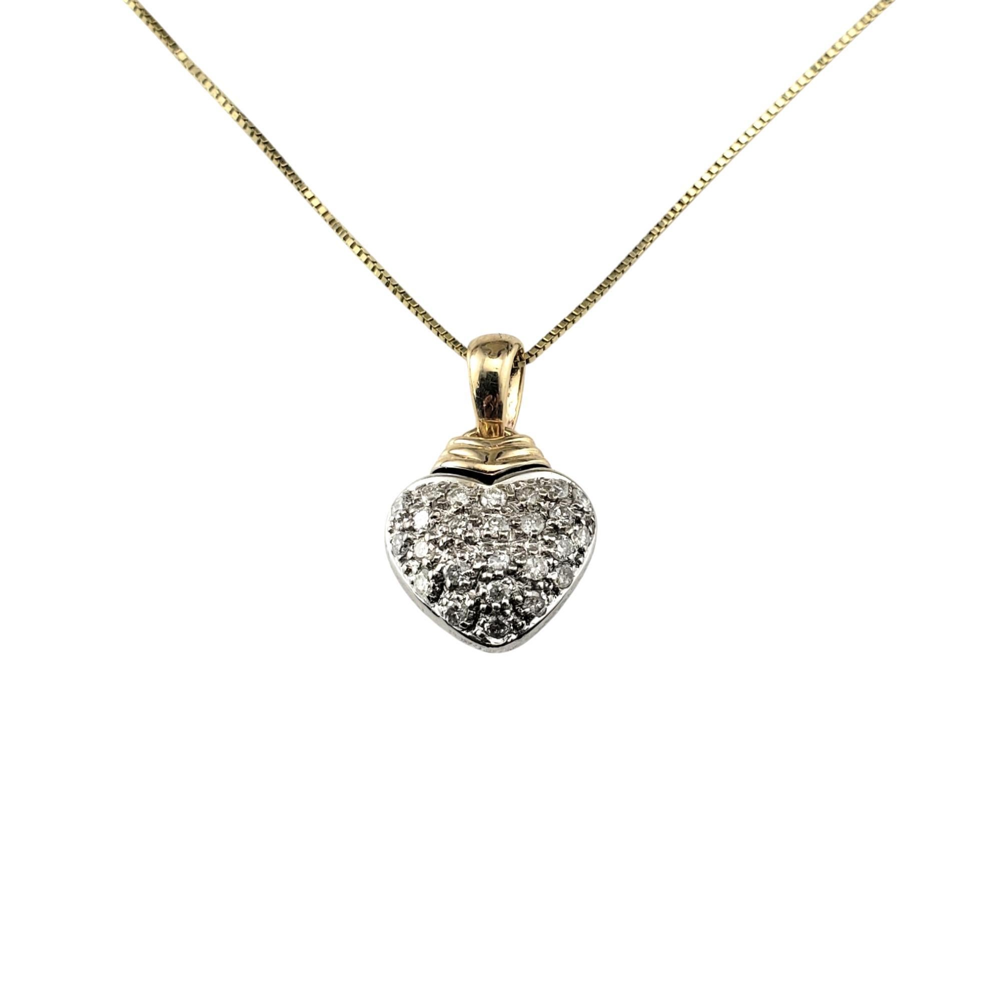 14 Karat Two-Tone Gold Diamond Heart Pendant Necklace #20598