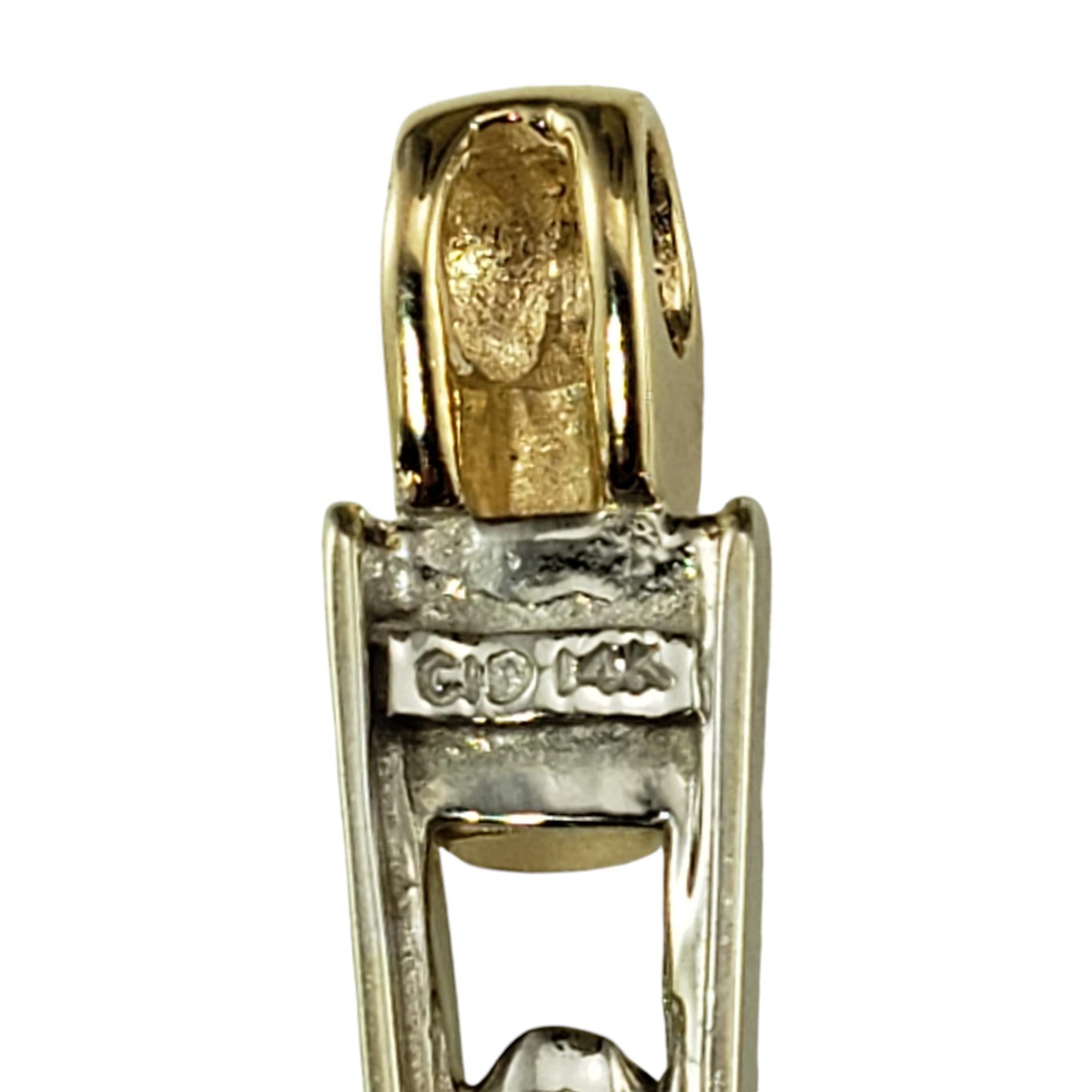 Ciondolo con diamante in oro 14 carati bicolore #19126 In condizioni buone in vendita a Washington Depot, CT