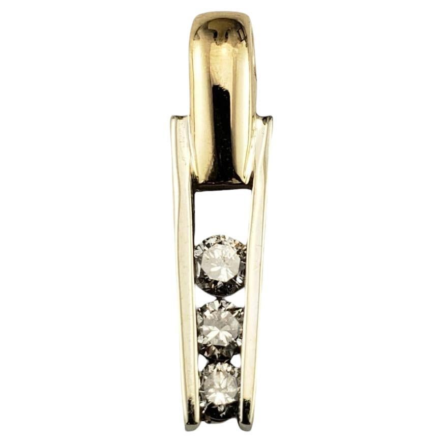 14 Karat Two Tone Gold Diamond Laddder Pendant #19126