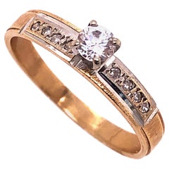14 Karat Two-Tone Gold Engagement Ring 0.58 TDW