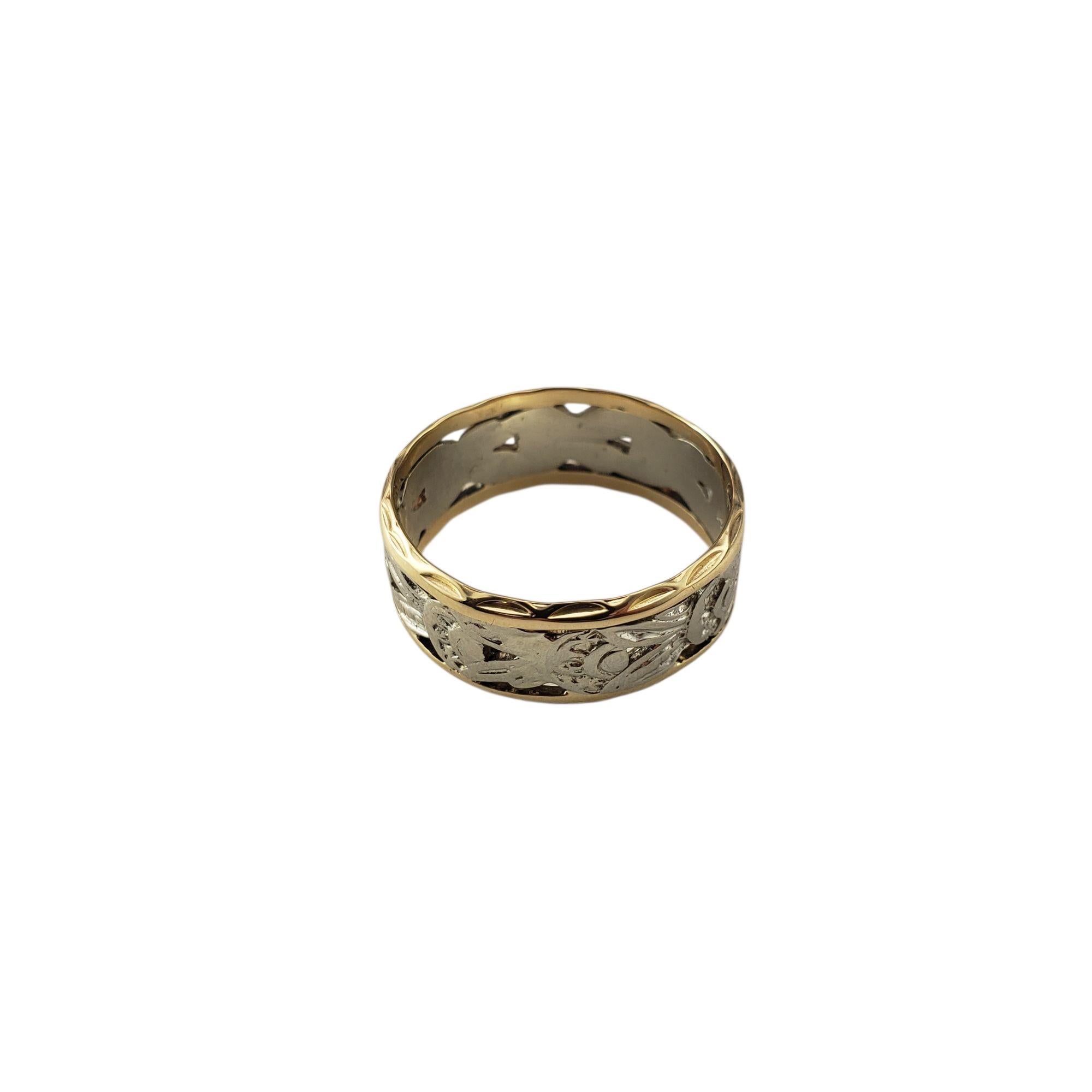 14 Karat Two Tone Gold Scrolling Band Ring Size 10 #21897 im Angebot 1