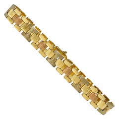 Retro 14 Karat Two-Tone Link Bracelet