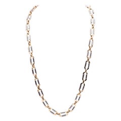 14 Karat Two Tone Paperclip Link Necklace