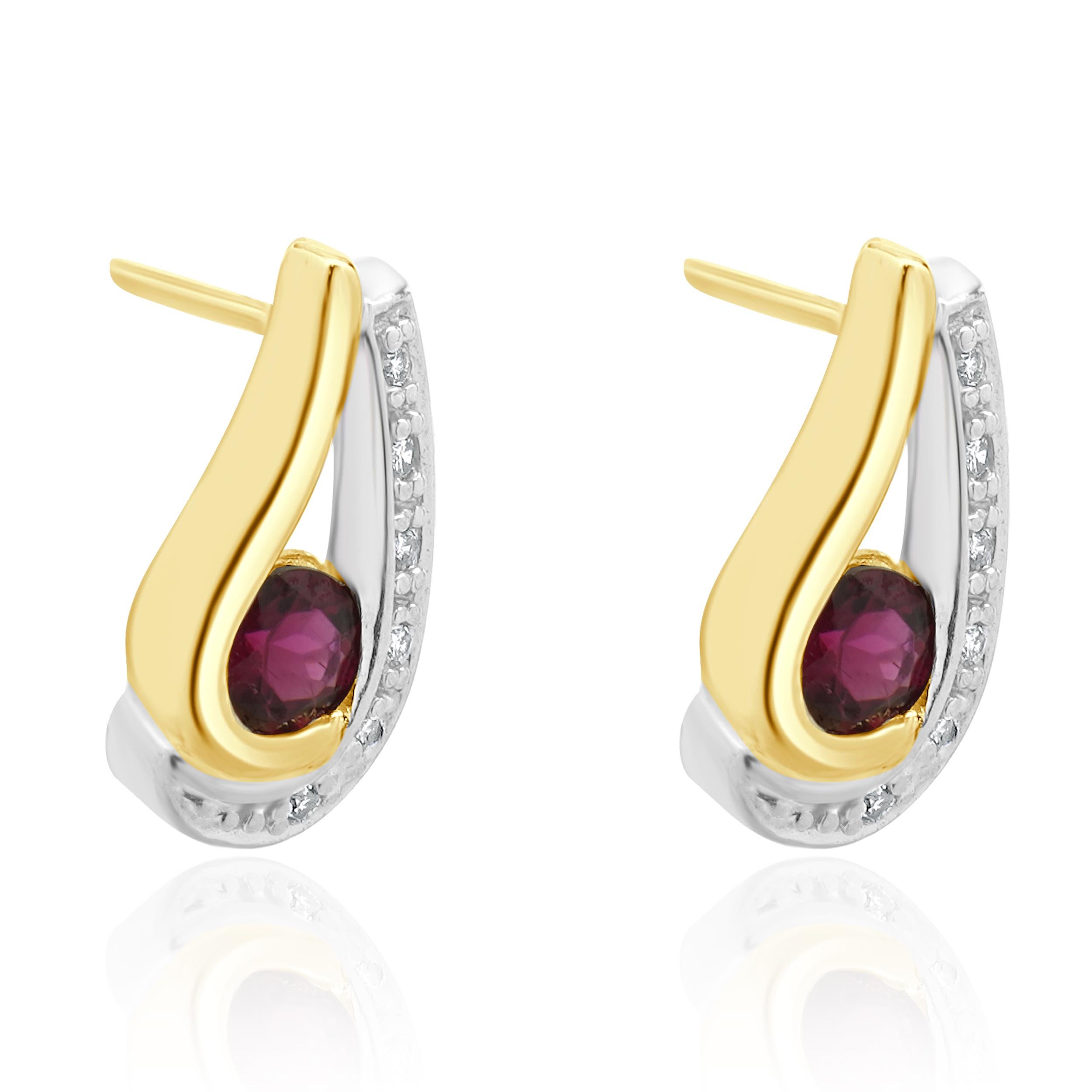Designer: custom
Material: 14K white and yellow gold
Tourmaline: 2 round cut = 0.40cttw
Diamond: 12 round brilliant cut = 0.06cttw
Color: H / I
Clarity: SI1
Weight: 2.89 grams
