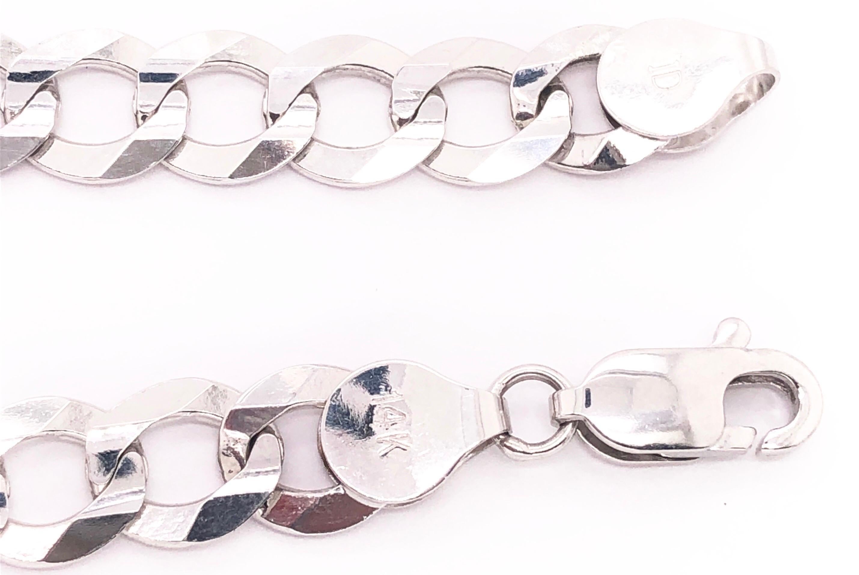 Moderne Bracelet à maillons fantaisie en or blanc 14 carats en vente