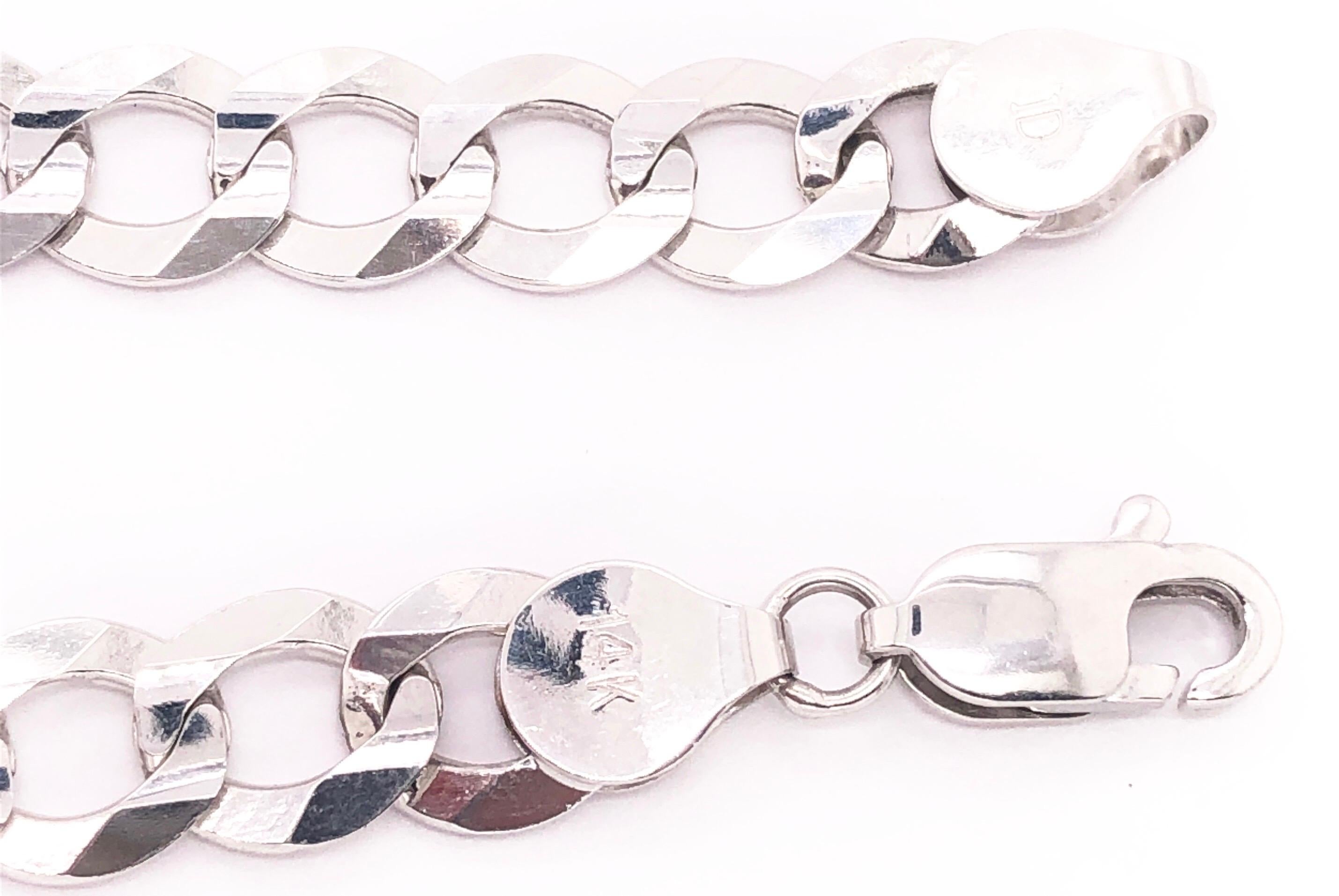 Modern 14 Karat White Gold Fancy Link Bracelet For Sale