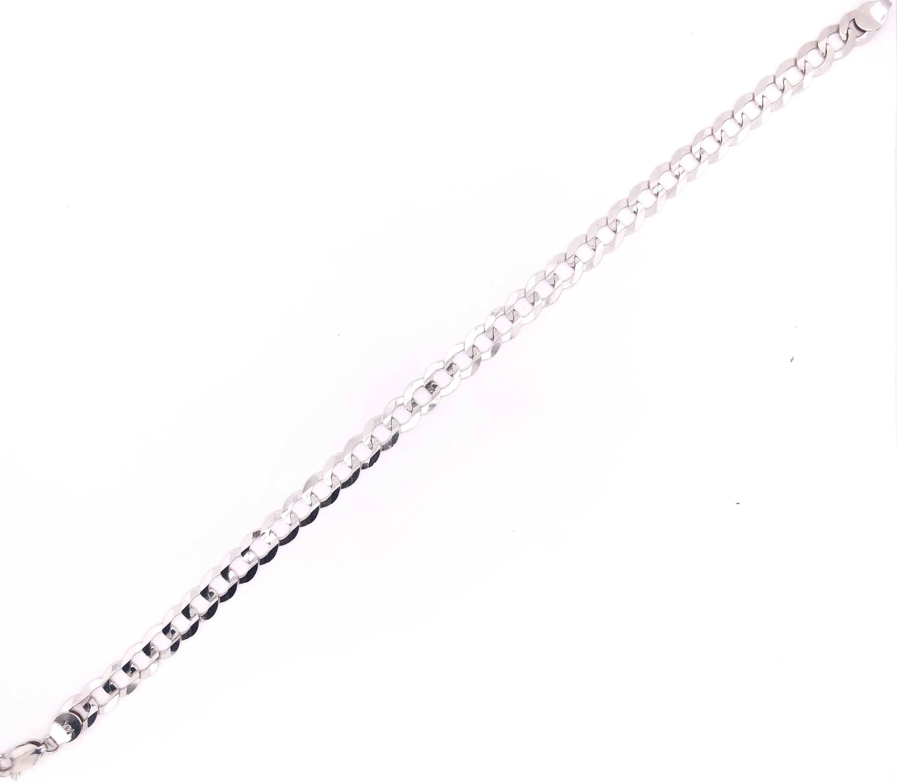 Bracelet à maillons fantaisie en or blanc 14 carats Bon état - En vente à Manhasset, NY