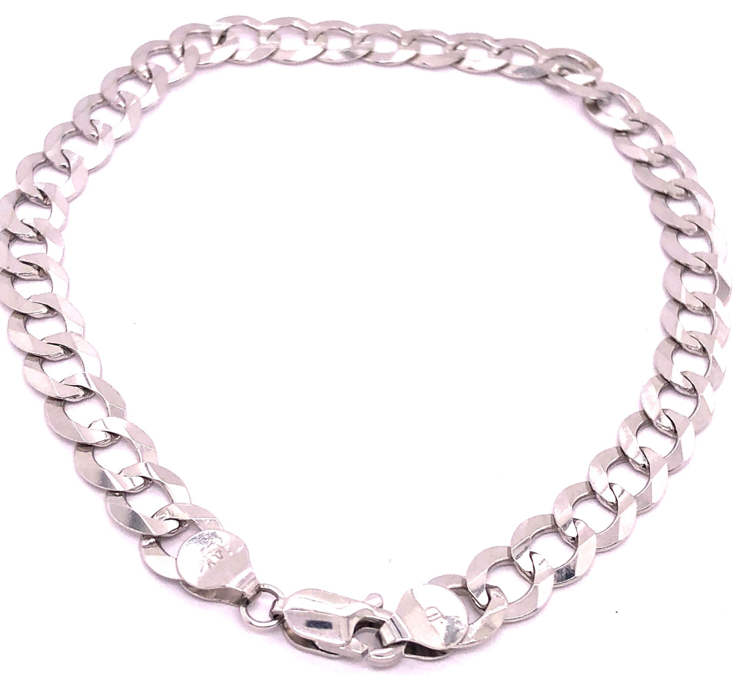 Bracelet à maillons fantaisie en or blanc 14 carats en vente 1