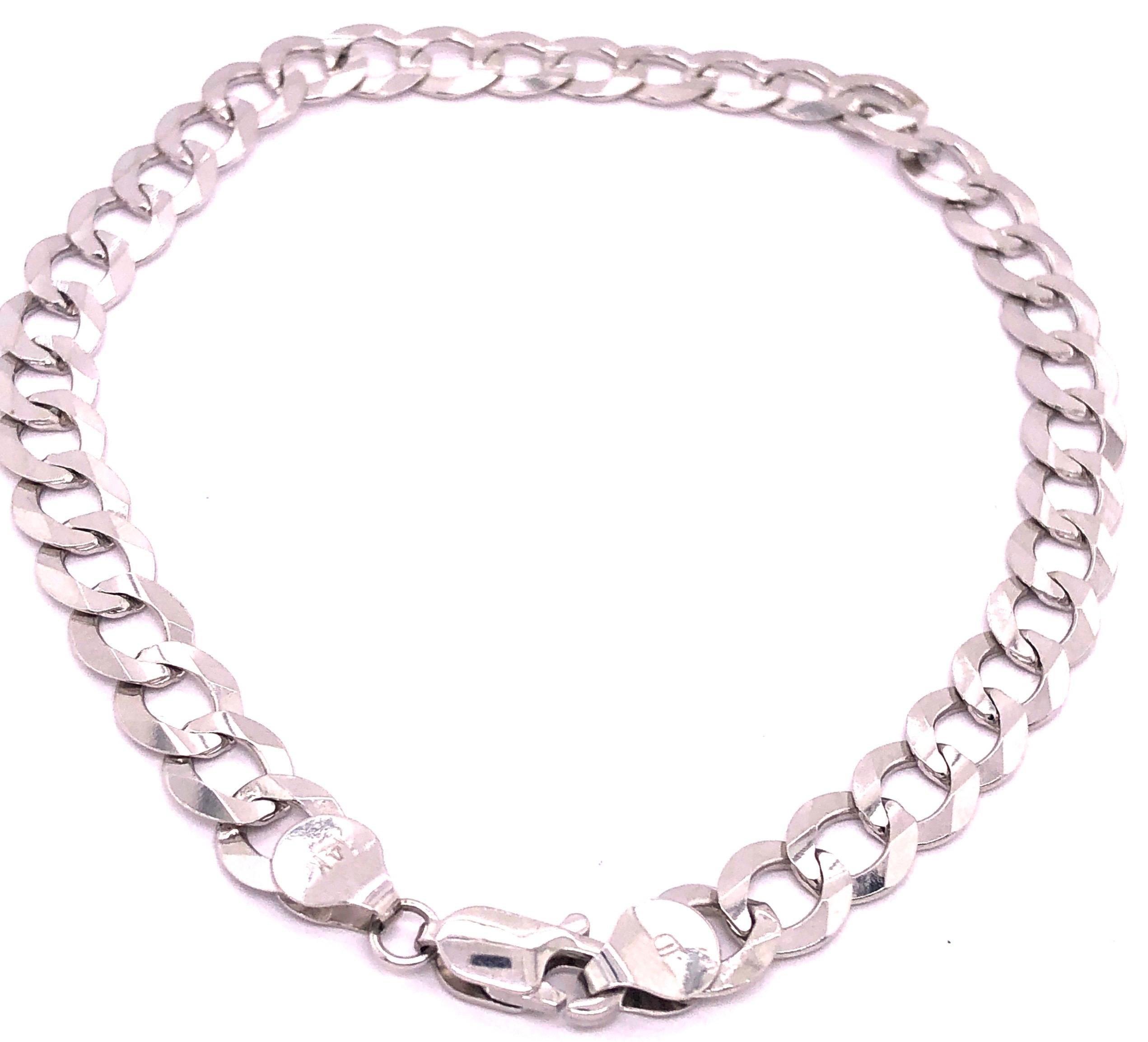 14 Karat White Gold Fancy Link Bracelet For Sale 1