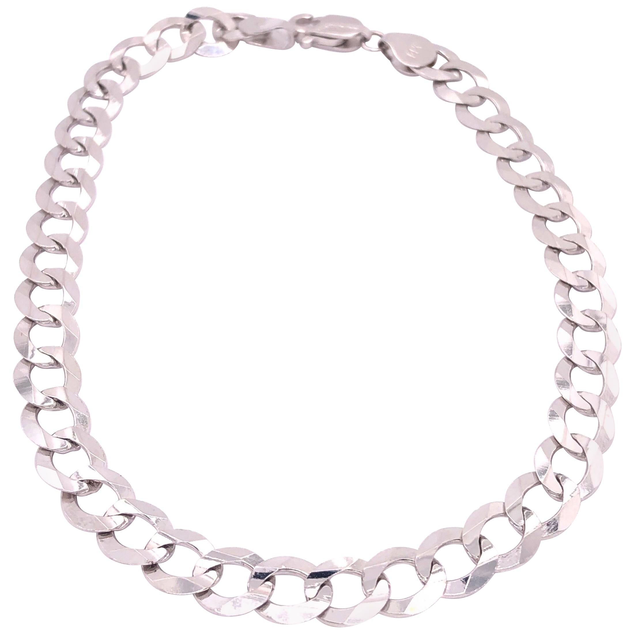 14 Karat White Gold Fancy Link Bracelet