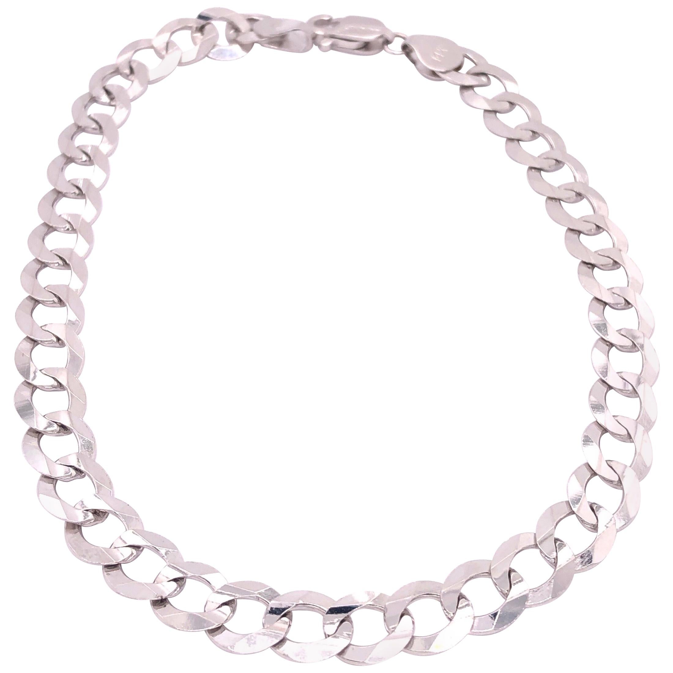 14 Karat White Gold Fancy Link Bracelet