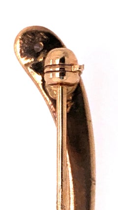 14 Karat Two-Tone Yellow and White Gold Diamond Freeform Pin / Brooch