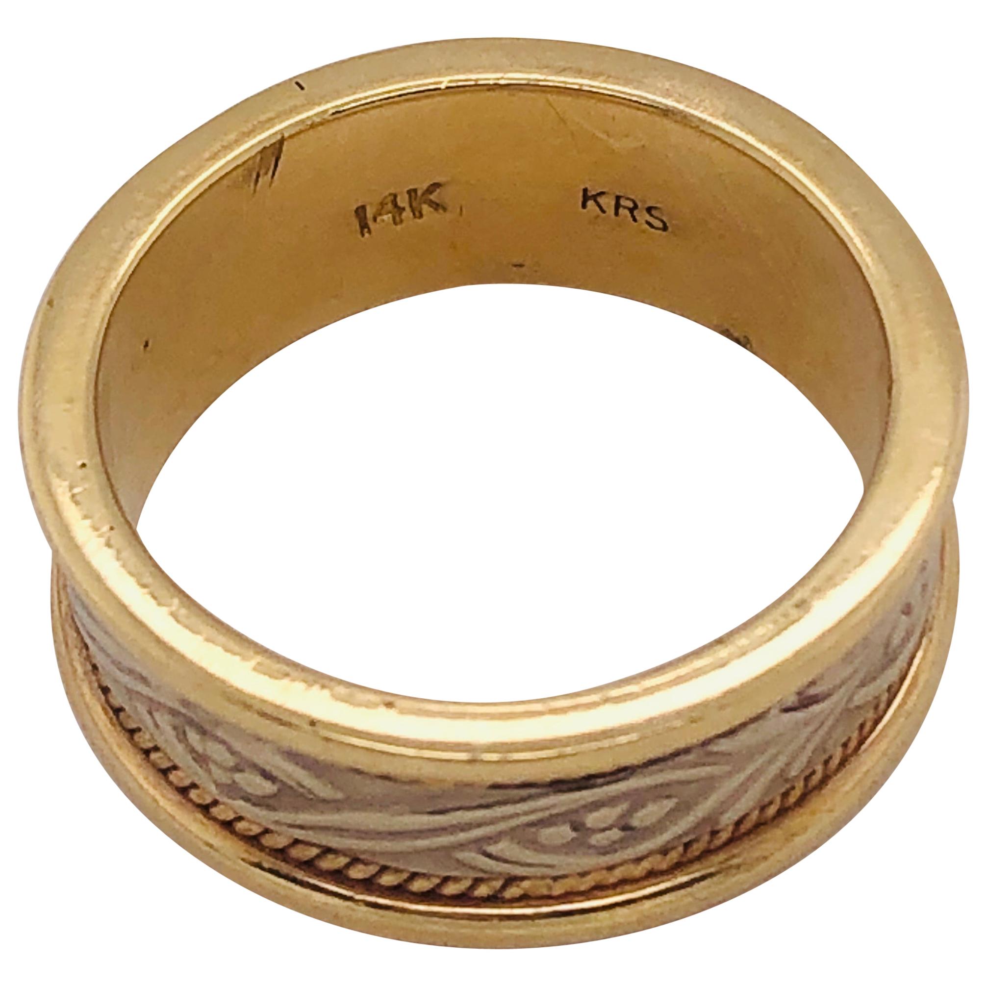 14 Karat Two-Toned Gold Fashion Wedding Ring