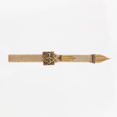 Victorian 14K Gold Tassel Bracelet with Enamel